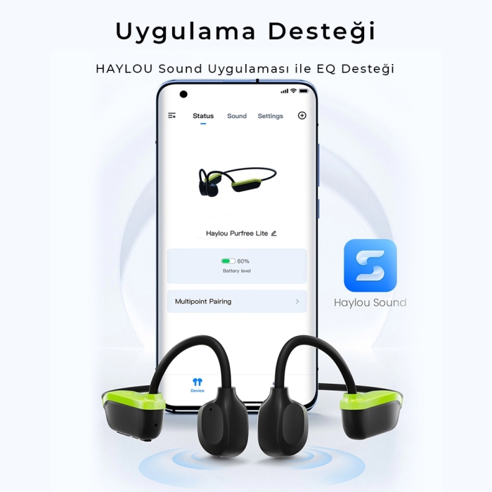 Haylou PurFree Lite BC04 Kemik İletimli Kablosuz Bluetooth Kulaklık Siyah (Haylou Türkiye Garantili)